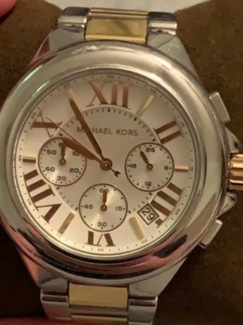 GUC Michael Kors Camille Two-Tone Silver and Gold Chronograph Watch